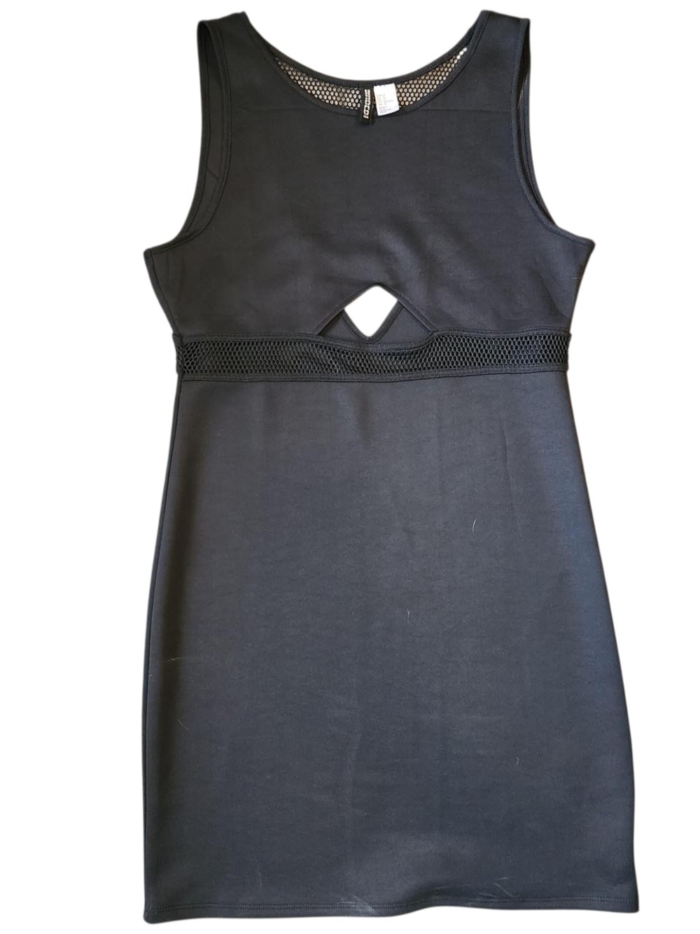 H&M Sleeveless Black Cutout Mesh Waist Dress